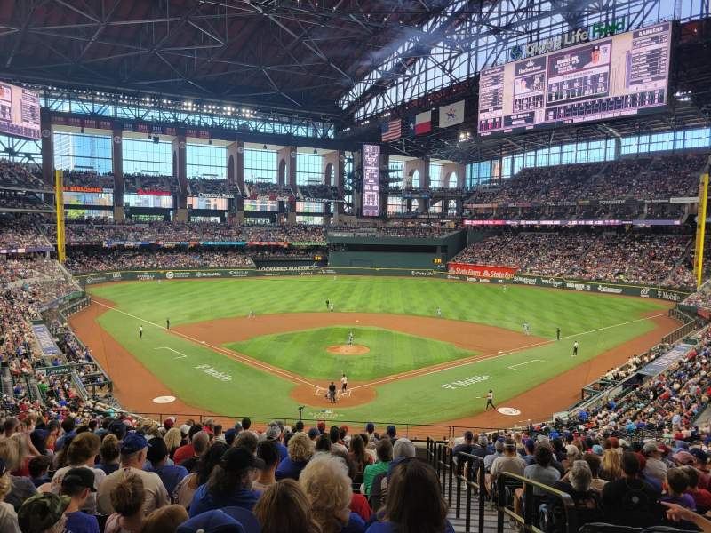 A game at Globe Life Field under the closed roof