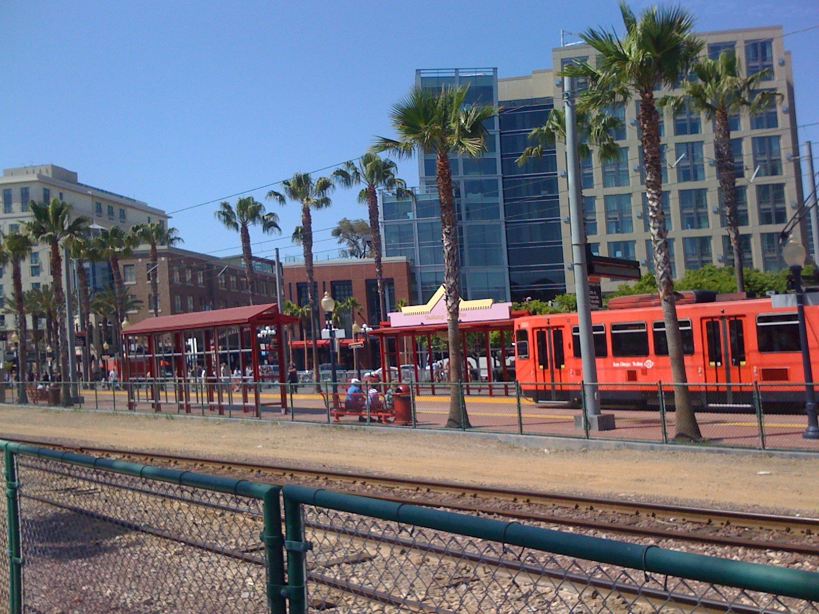 An MTS Trolley at the Gaslamp Quarter station, a short walk from Petco Park