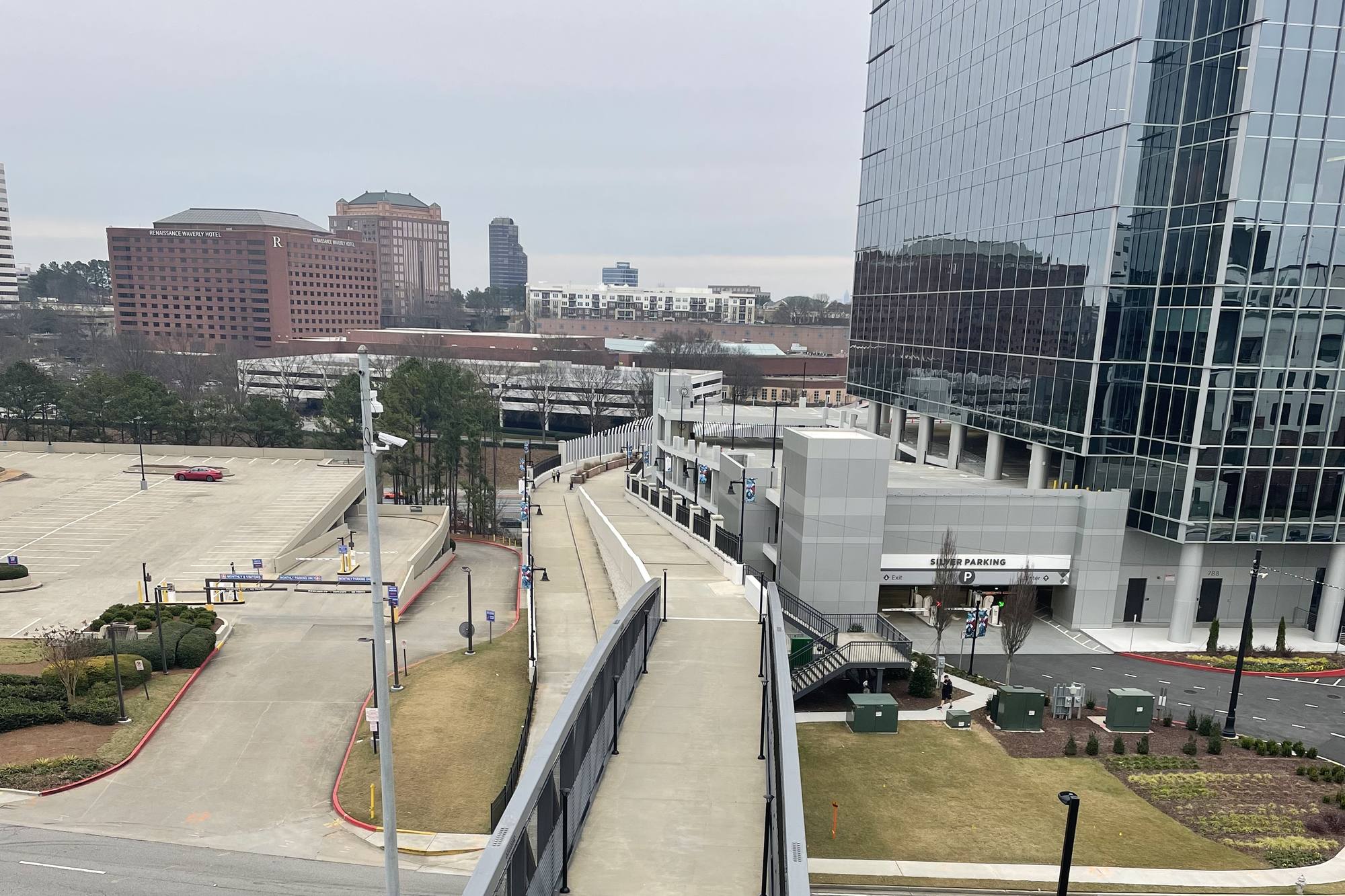 The Circle 75 pedestrian bridge crossing into The Battery at Truist Park