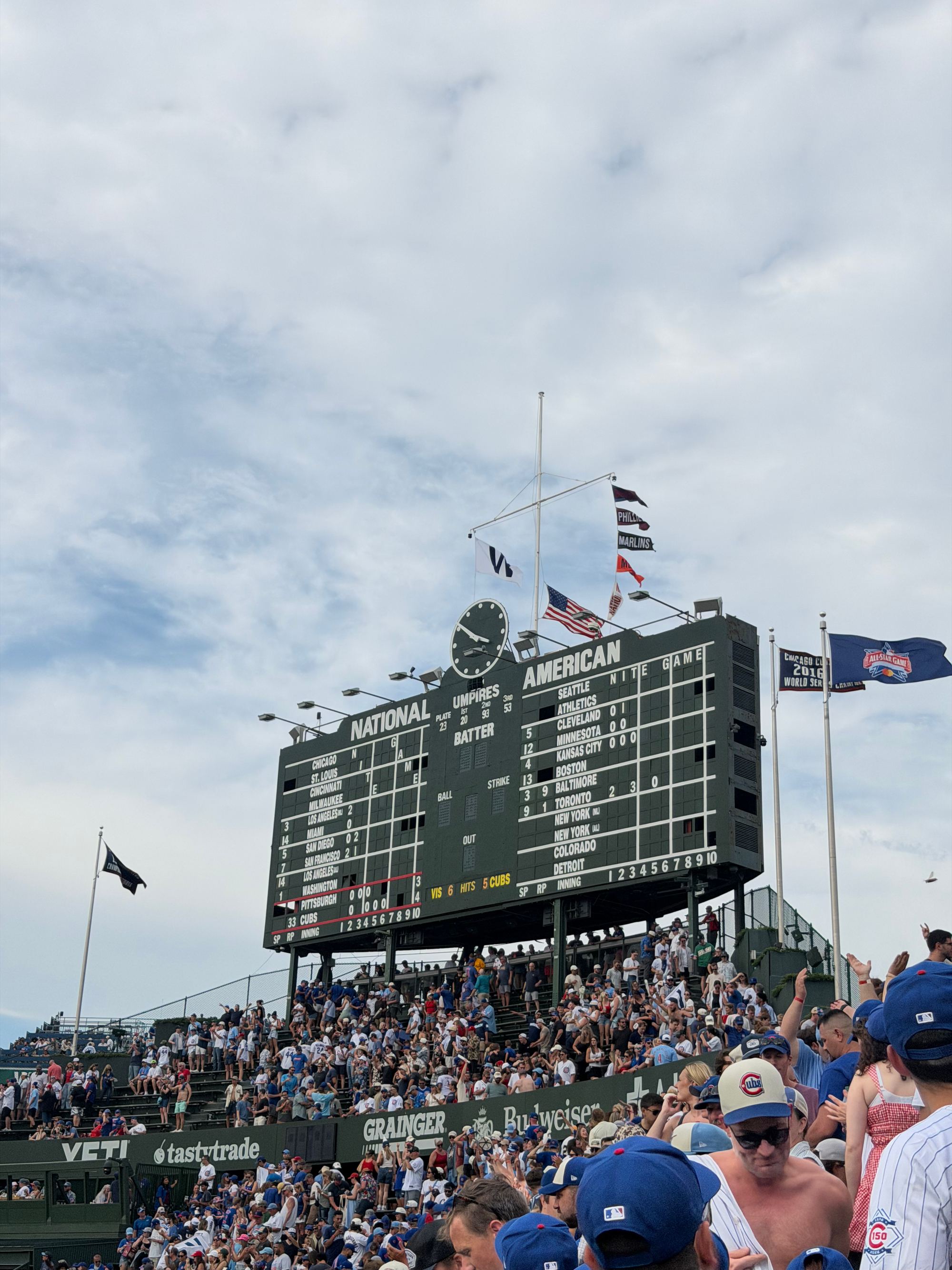 The Wrigley Field scoreboard