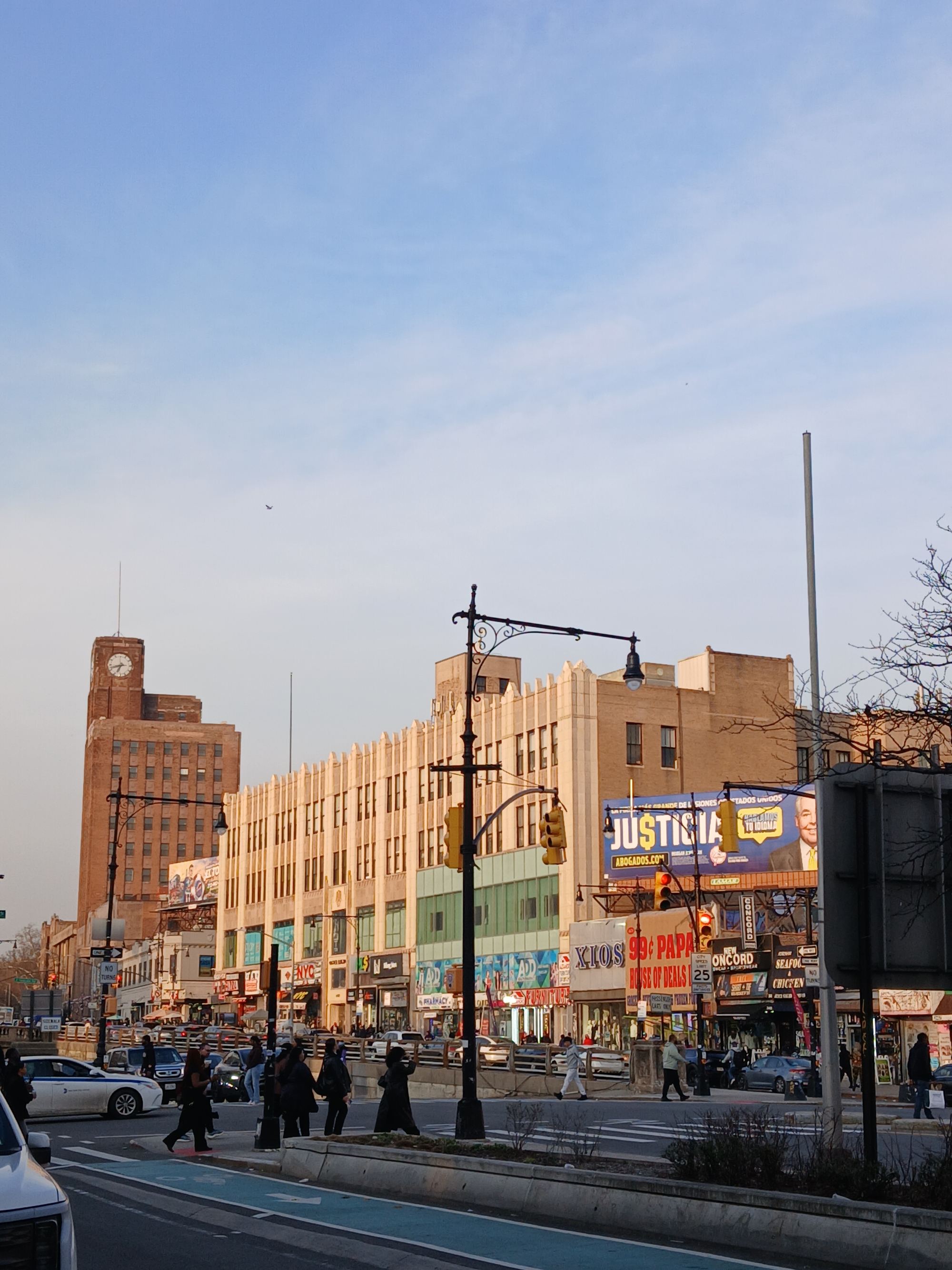 Buildings and storefronts along the Grand Concourse in the Bronx